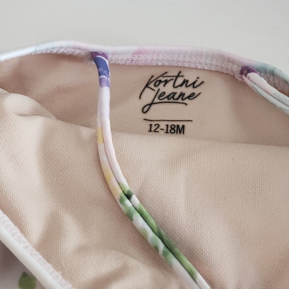 Celest Floral Mini Girls Peplum Swim Top - Picture 3 of 6